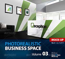 办公室品牌装饰展示模型：Mock-up Logo 3D Reception Vol.3